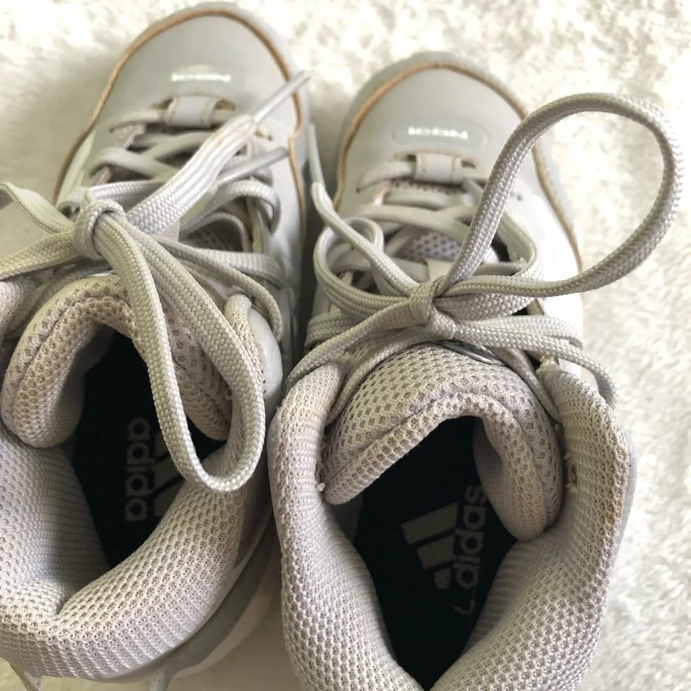 adidas Kids Gray and White Athletic Cleats